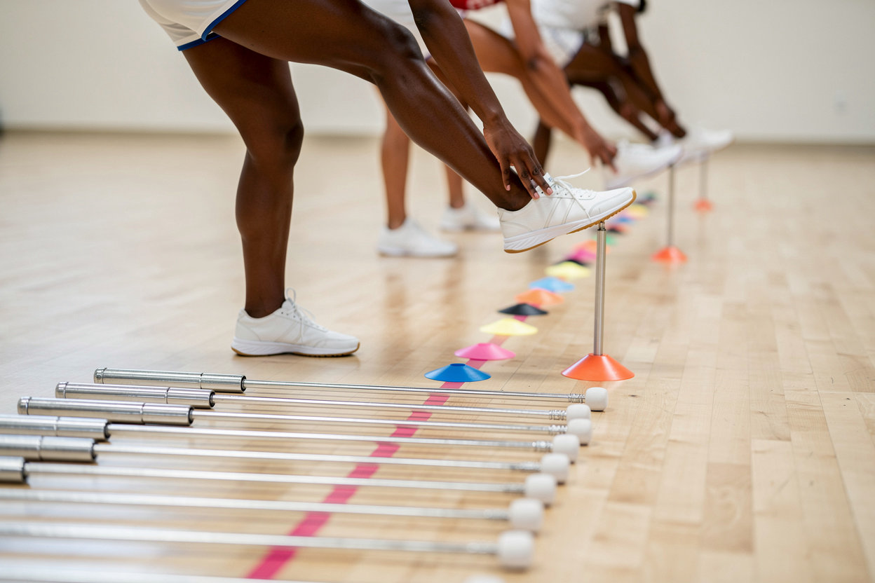 Majorette Blueprint practice drills - HBCU majorettes performing synchronized footwork and arm coordination exercises